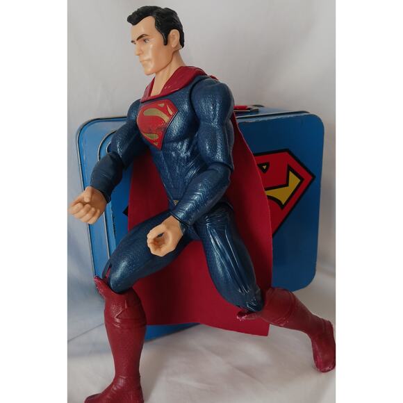 Superman Action Doll and Vintage Superman Logo Tin Lunch Box - Picture 9 of 16